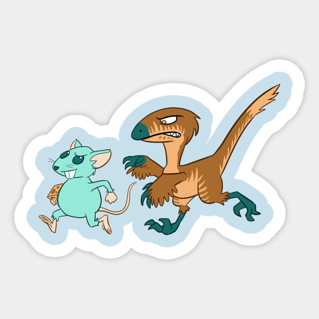 A rat and a velociraptor Sticker by damnyouwillis